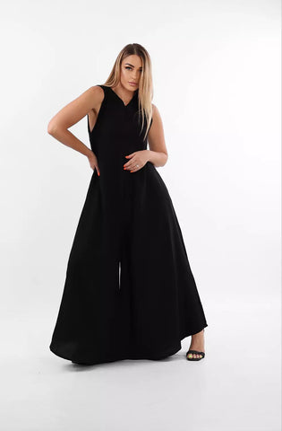 Wide Leg Linen Jumpsuit