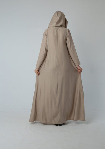 Linen Kaftan with Hood & Long Sleeves – Available from Small to 3XL