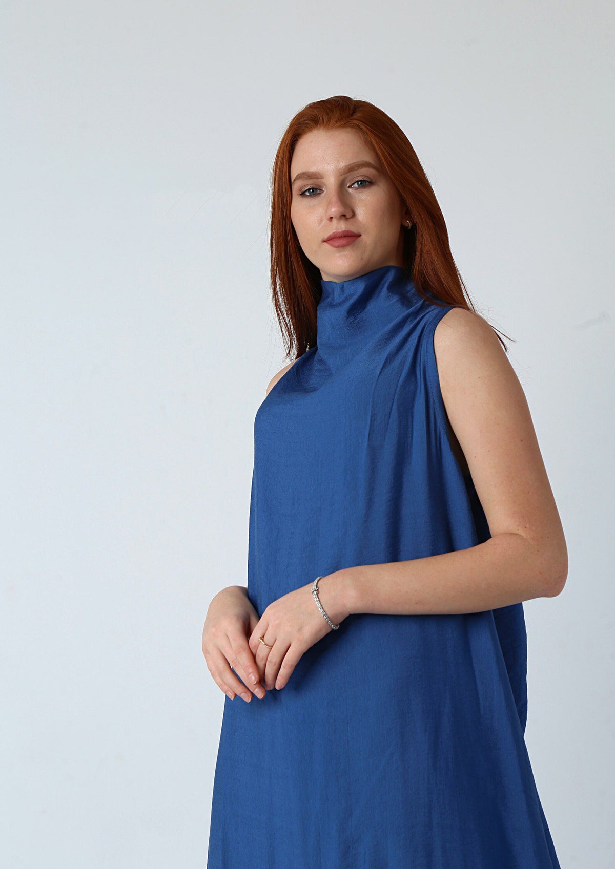 Ruched Maxi Linen Dress  Reversible Sleeveless Linen Dress with Front/Back Adjustable Tie – Beige, Navy, Black, Brown