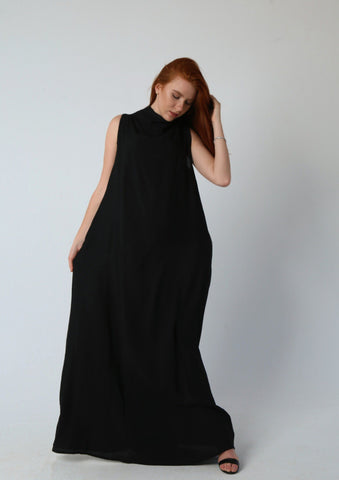 Ruched Maxi Dress - Linen| Reversible Linen Dress with Adjustable Drawstring – Wear It Your Way