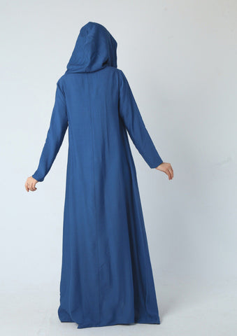 Linen Kaftan with Hood & Long Sleeves – Available from Small to 3XL