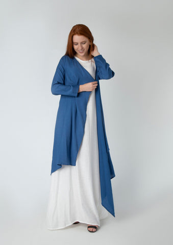 Linen Two Pieces Set ( Cardigan And Basic Dress )2-Piece Linen Set: Dress + Cardigan with Belt – Mix & Match Your Favorite Colors