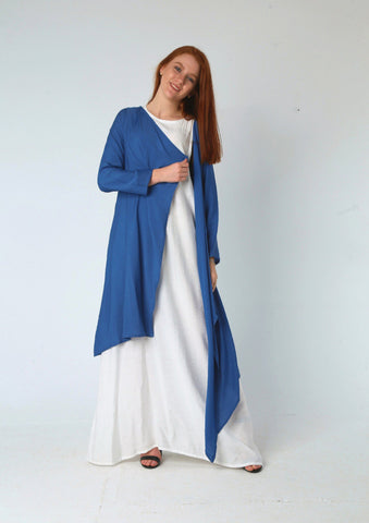 Linen Two Pieces Set ( Cardigan And Basic Dress )2-Piece Linen Set: Dress + Cardigan with Belt – Mix & Match Your Favorite Colors