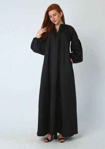 Oversized Varna Dress with Balloon Sleeves & Side Pockets