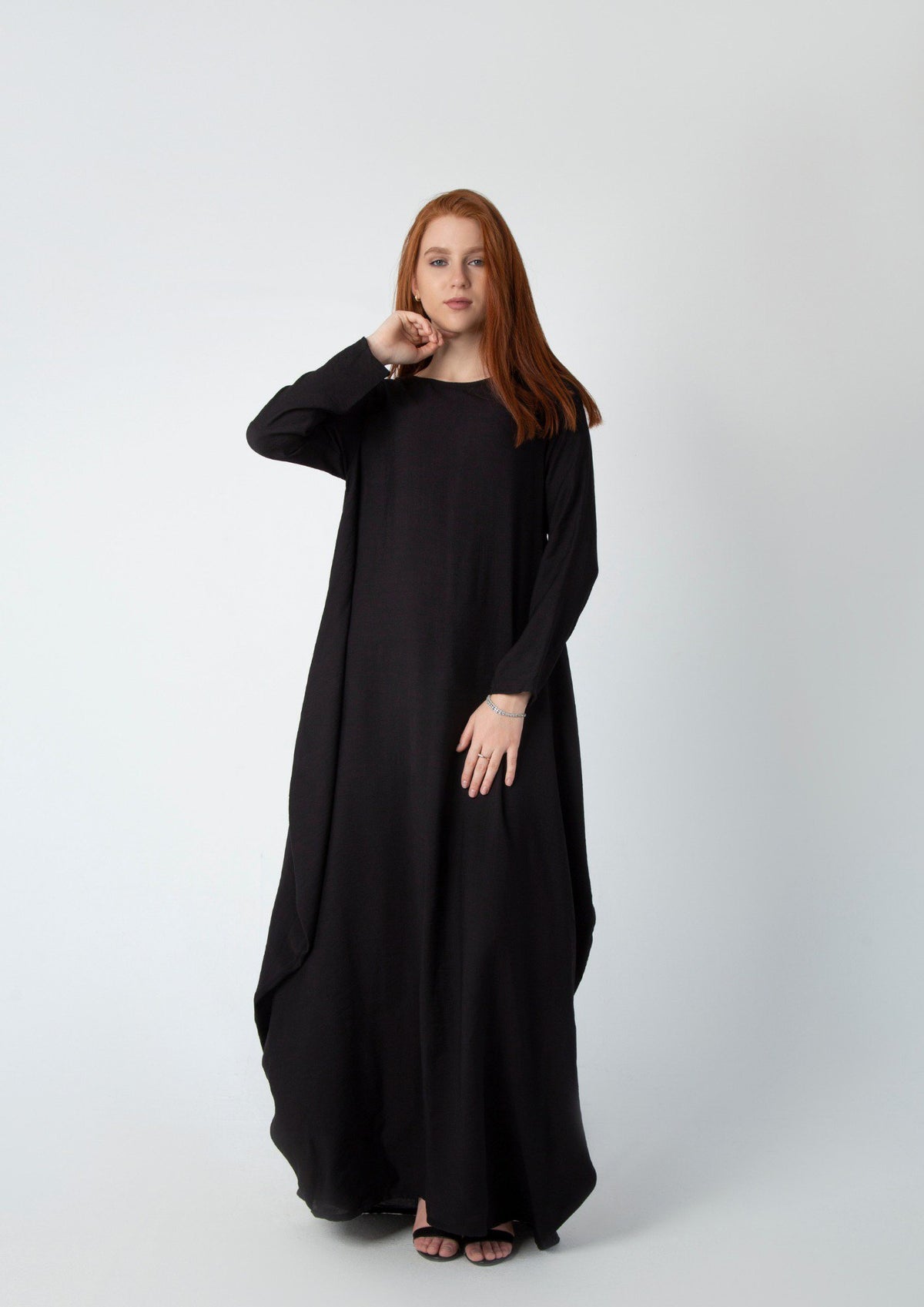 Linen Maxi Butterfly Dress with Pockets – White, Black, Burgundy & Mustard