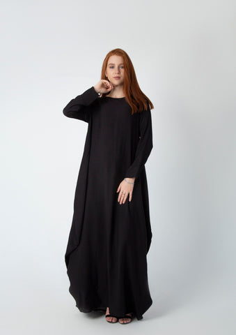 Linen Maxi Butterfly Dress with Pockets – White, Black, Burgundy & Mustard