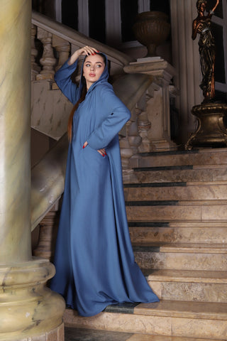 Linen Kaftan with Hood & Long Sleeves – Available from Small to 3XL