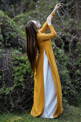 2  Peices |  Open Side Maxi Linen dress & Basic dress