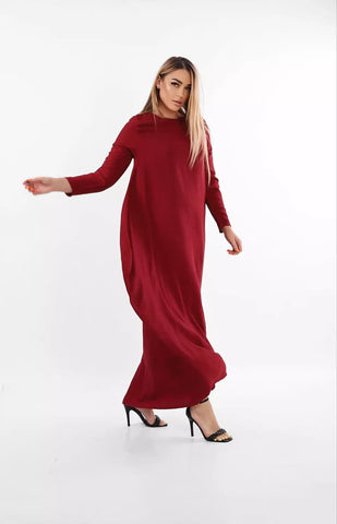 Linen Maxi Butterfly Dress with Pockets – White, Black, Burgundy & Mustard