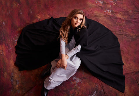 Victorian Wool Cape with Hood & Arm Slits – Inspired by Medieval Elegance