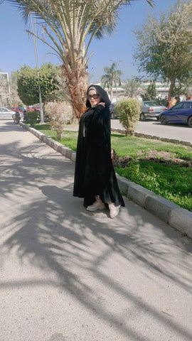 Victorian Wool Cape with Hood & Arm Slits – Inspired by Medieval Elegance