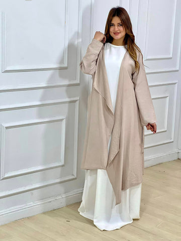 Linen Two Pieces Set ( Cardigan And Basic Dress )2-Piece Linen Set: Dress + Cardigan with Belt – Mix & Match Your Favorite Colors
