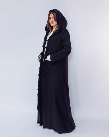 Japaneese Kafftan With Hand Made Buttons and Hoodie KimonoHandmade Kaftan with Handcrafted Buttons & Pockets – Available in 4 Elegant Colors