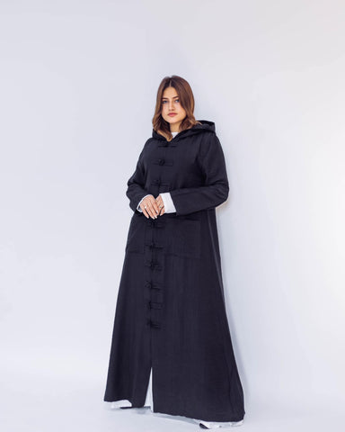 Japaneese Kafftan With Hand Made Buttons and Hoodie KimonoHandmade Kaftan with Handcrafted Buttons & Pockets – Available in 4 Elegant Colors