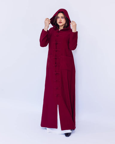 Japaneese Kafftan With Hand Made Buttons and Hoodie KimonoHandmade Kaftan with Handcrafted Buttons & Pockets – Available in 4 Elegant Colors