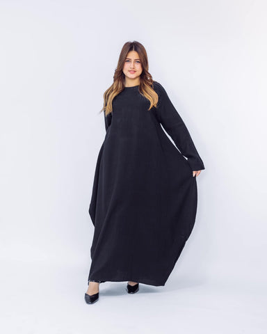 Linen Maxi Butterfly Dress with Pockets – White, Black, Burgundy & Mustard