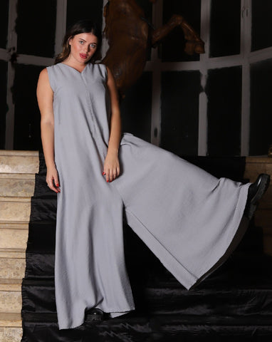 Wide Leg Linen Jumpsuit