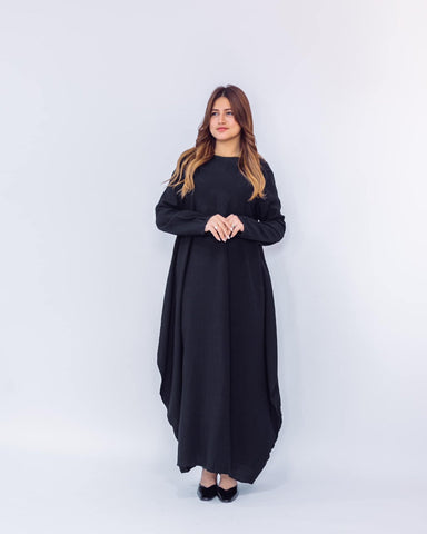 Linen Maxi Butterfly Dress with Pockets – White, Black, Burgundy & Mustard