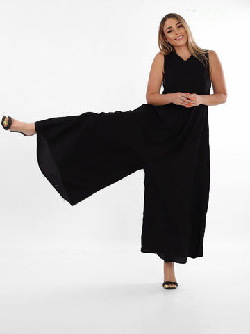 Wide Leg Linen Jumpsuit