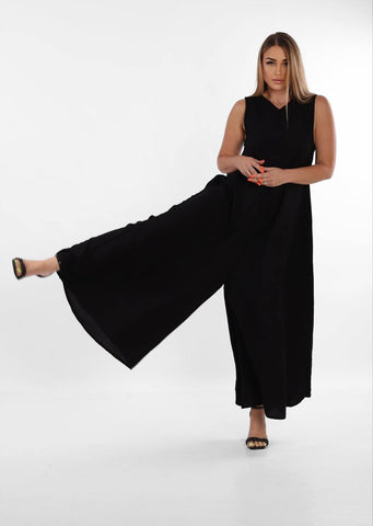 Wide Leg Linen Jumpsuit