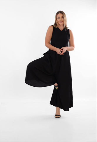 Wide Leg Linen Jumpsuit