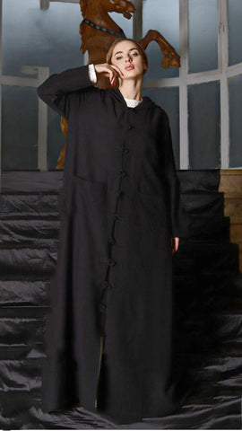 Japaneese Kafftan With Hand Made Buttons and Hoodie KimonoHandmade Kaftan with Handcrafted Buttons & Pockets – Available in 4 Elegant Colors