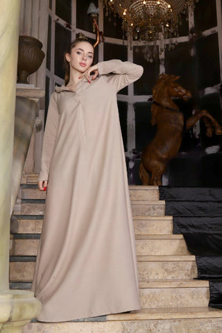 Linen Kaftan with Hood & Long Sleeves – Available from Small to 3XL