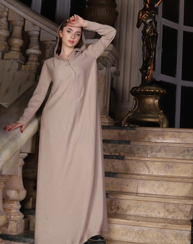 Linen Kaftan with Hood & Long Sleeves – Available from Small to 3XL