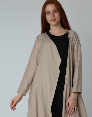 Linen Two Pieces Set ( Cardigan And Basic Dress )2-Piece Linen Set: Dress + Cardigan with Belt – Mix & Match Your Favorite Colors