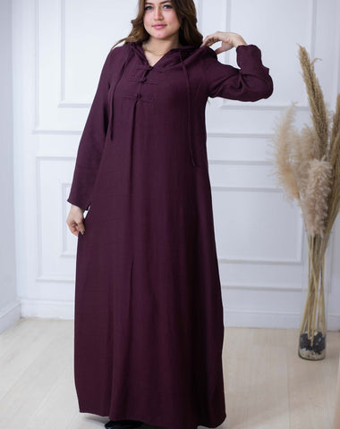 Linen Kafftan With Hand Made Buttons And Hodie