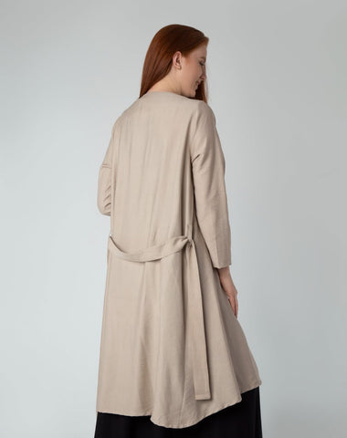 Linen Two Pieces Set ( Cardigan And Basic Dress )2-Piece Linen Set: Dress + Cardigan with Belt – Mix & Match Your Favorite Colors