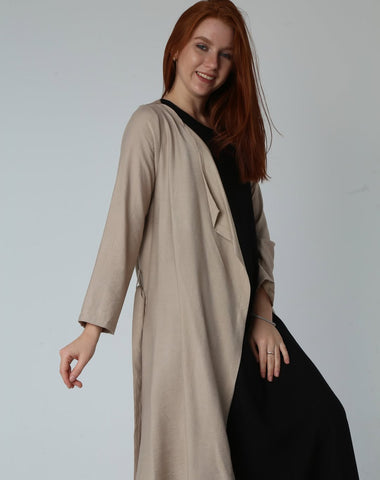 Linen Two Pieces Set ( Cardigan And Basic Dress )2-Piece Linen Set: Dress + Cardigan with Belt – Mix & Match Your Favorite Colors