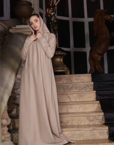 Linen Kaftan with Hood & Long Sleeves – Available from Small to 3XL