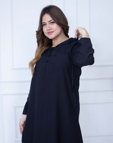 Linen Kafftan With Hand Made Buttons And Hodie