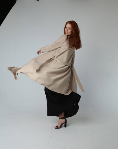 Linen Two Pieces Set ( Cardigan And Basic Dress )2-Piece Linen Set: Dress + Cardigan with Belt – Mix & Match Your Favorite Colors