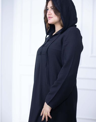 Handmade Buttoned Linen Kaftan with Side Pockets – Purple, Beige & Black | All Sizes