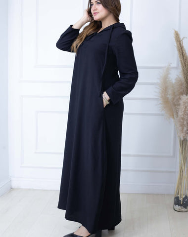 Linen Kafftan With Hand Made Buttons And Hodie