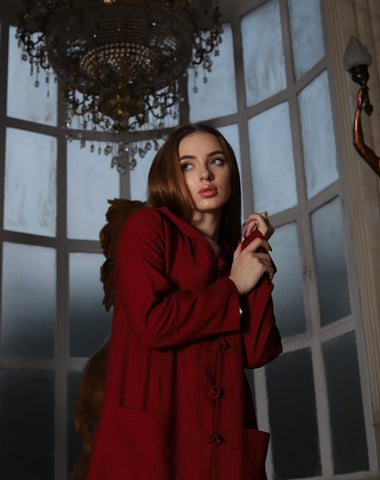 Japanese Style Dress - Burgundy Kimono