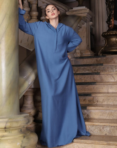 Linen Kaftan with Hood & Long Sleeves – Available from Small to 3XL