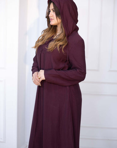 Linen Kafftan With Hand Made Buttons And Hodie