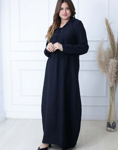 Handmade Buttoned Linen Kaftan with Side Pockets – Purple, Beige & Black | All Sizes