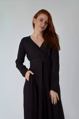 Wrap Linen Maxi Dress