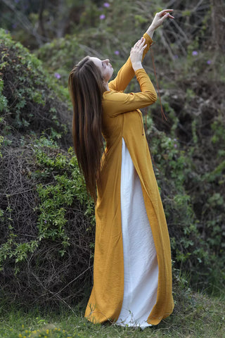 2  Peices |  Open Side Maxi Linen dress & Basic dress