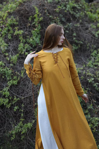 2  Peices |  Open Side Maxi Linen dress & Basic dress