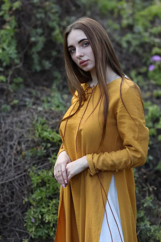 2  Peices |  Open Side Maxi Linen dress & Basic dress